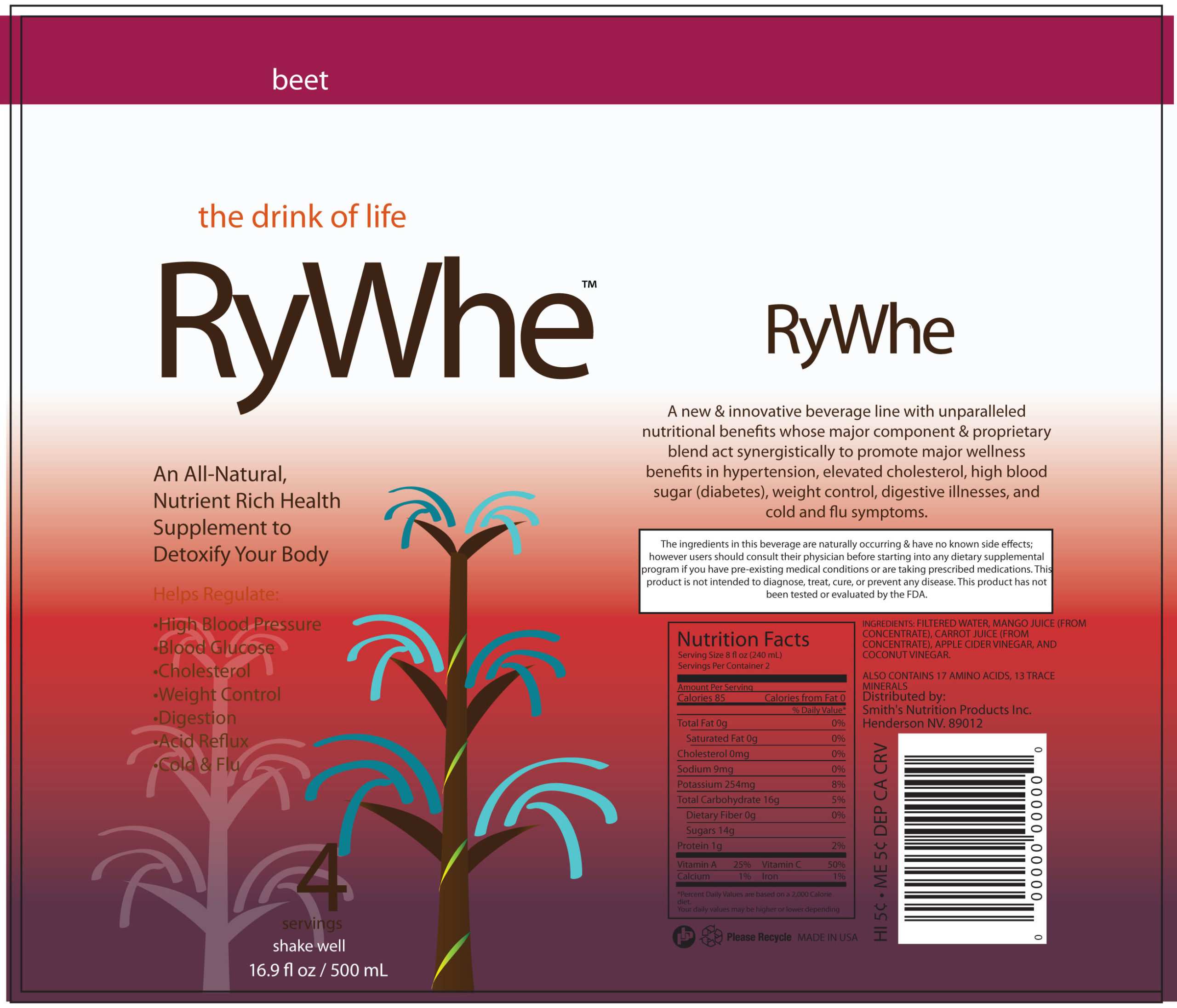 the drink of life RyWhe beet detailed information